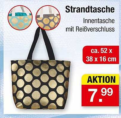 Strandtasche mit Innentasche und Reißverschluss