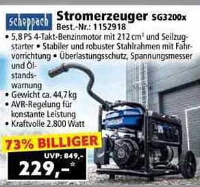 Stromerzeuger SG3200x von Scheppach