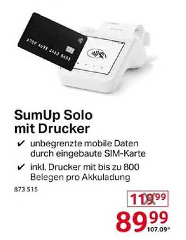 SumUp Solo mit Drucker