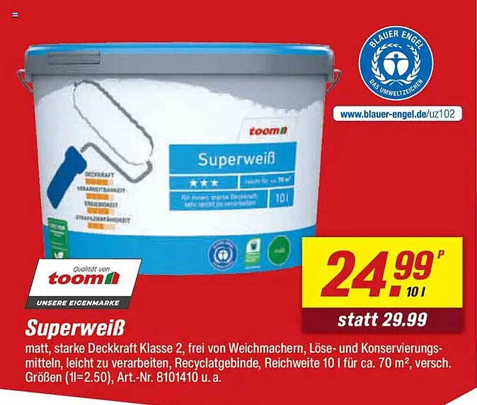 Superweiß Innenfarbe von toom