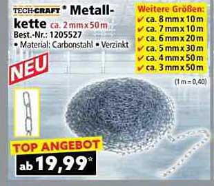 TECH-CRAFT Metallkette ca. 2 mm x 50 m