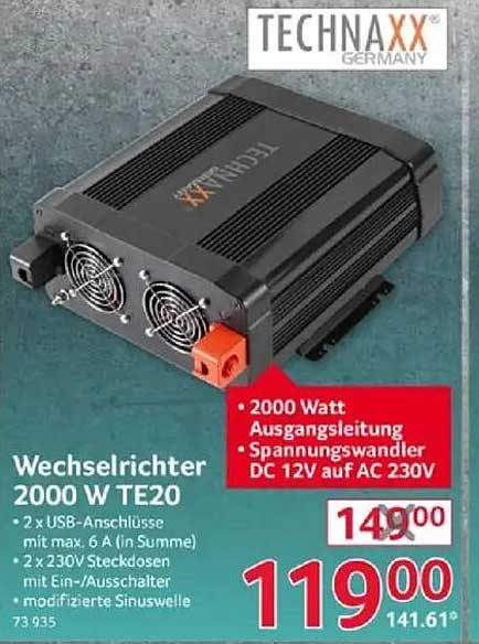 TECHNAXX Wechselrichter 2000 W TE20