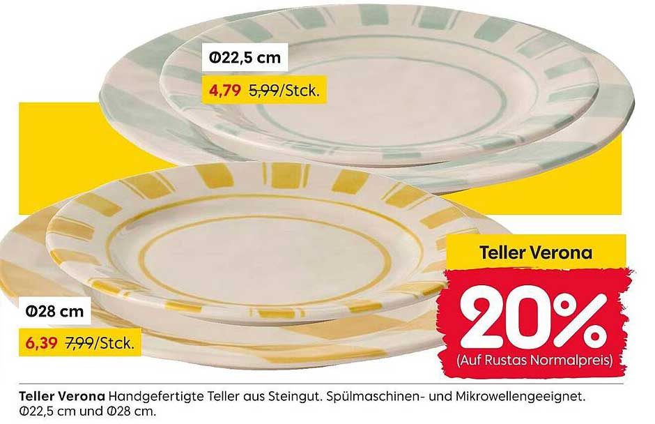 Teller Verona - Handgefertigte Teller aus Steingut