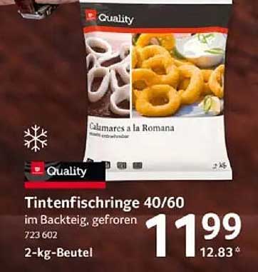 Tintfischringe 40/60 im Backteig, gefroren - Calamares a la Romana 2-kg-Beutel