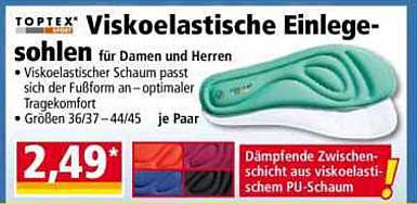 TOPTEX Viskoelastische Einlegesohlen für Damen und Herren