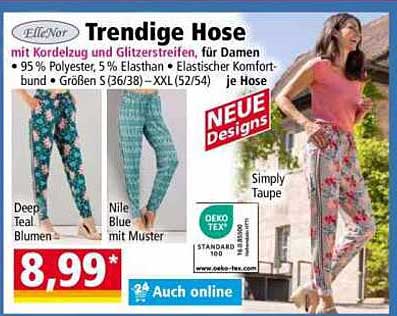 Trendige Hose mit Kordelzug und Glitzerstreifen, für Damen