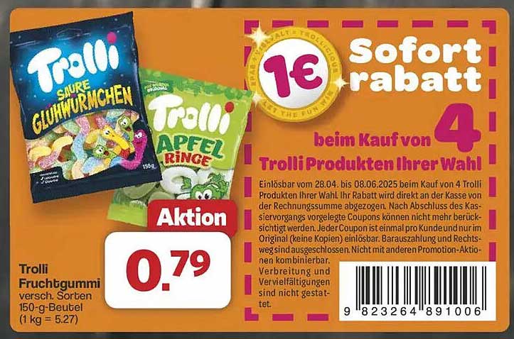 Trolli Fruchtgummi 150 g - Verschiedene Sorten für nur 0,79 €