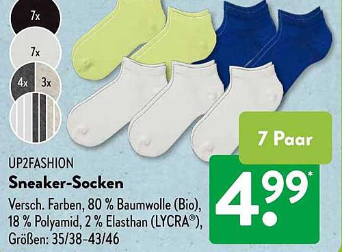 UP2FASHION Sneaker-Socken - 7 Paar für nur 4,99€