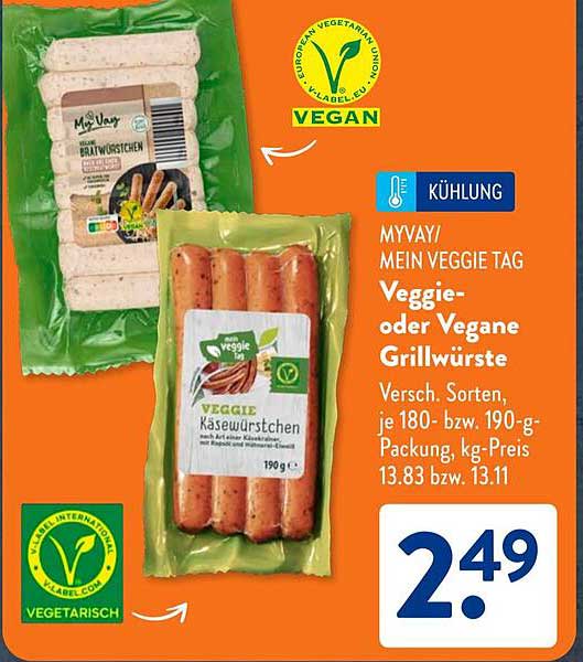 Veggie- oder Vegane Grillwürste