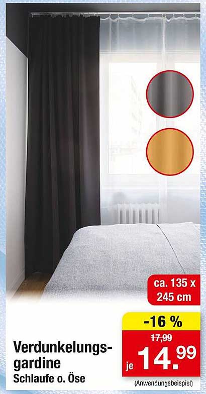 Verdunkelungsgardine Schlaufe o. Öse