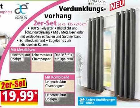 Verdunklungsvorhang 2er-Set - Neu im Norma-Prospekt