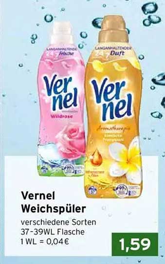 Vernel Weichspüler verschiedene Sorten 37-39WL Flasche
