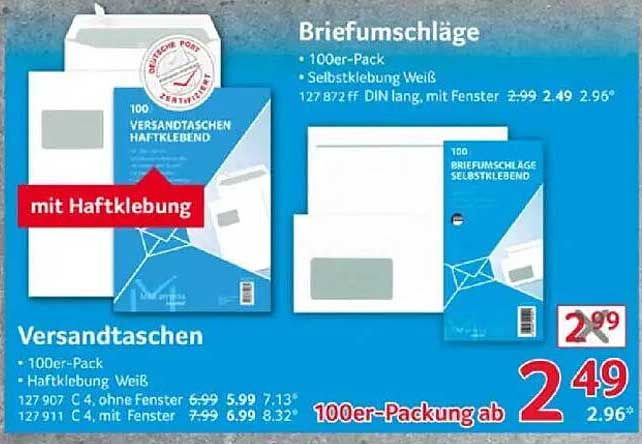 Versandtaschen und Briefumschläge 100er-Pack - Jetzt sparen!