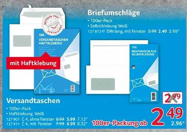 Versandtaschen und Briefumschläge im Vorteilspack