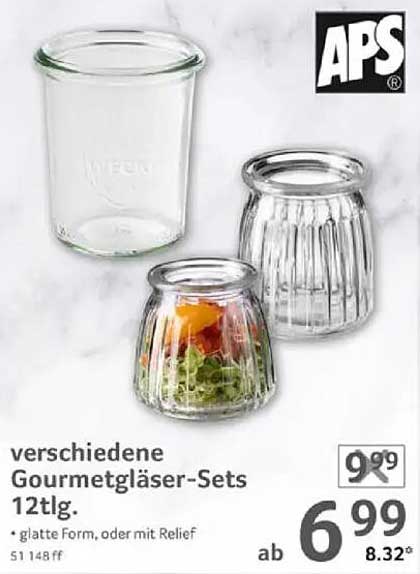 verschiedene Gourmetgläser-Sets 12-tlg.