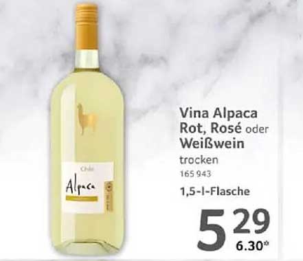 Vina Alpaca Rot, Rosé oder Weißwein trocken 1,5 l-Flasche