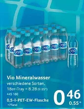 Vio Mineralwasser verschiedene Sorten, 18er-Tray