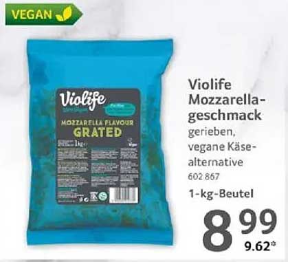 Violife Mozzarella-Geschmack gerieben, vegane Käse-Alternative 1-kg-Beutel