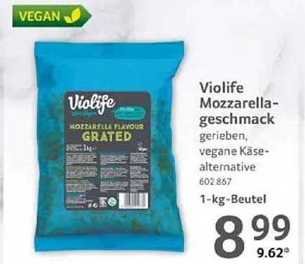 Violife Mozzarella-Geschmack gerieben, vegane Käse-Alternative