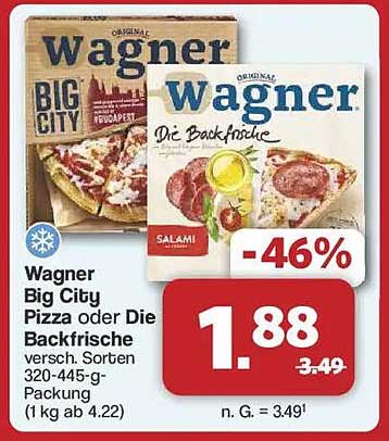 Wagner Big City Pizza oder Die Backfrische - Verschiedene Sorten