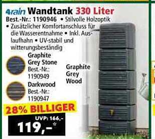 Wandtank 330 Liter in stilvoller Holzoptik