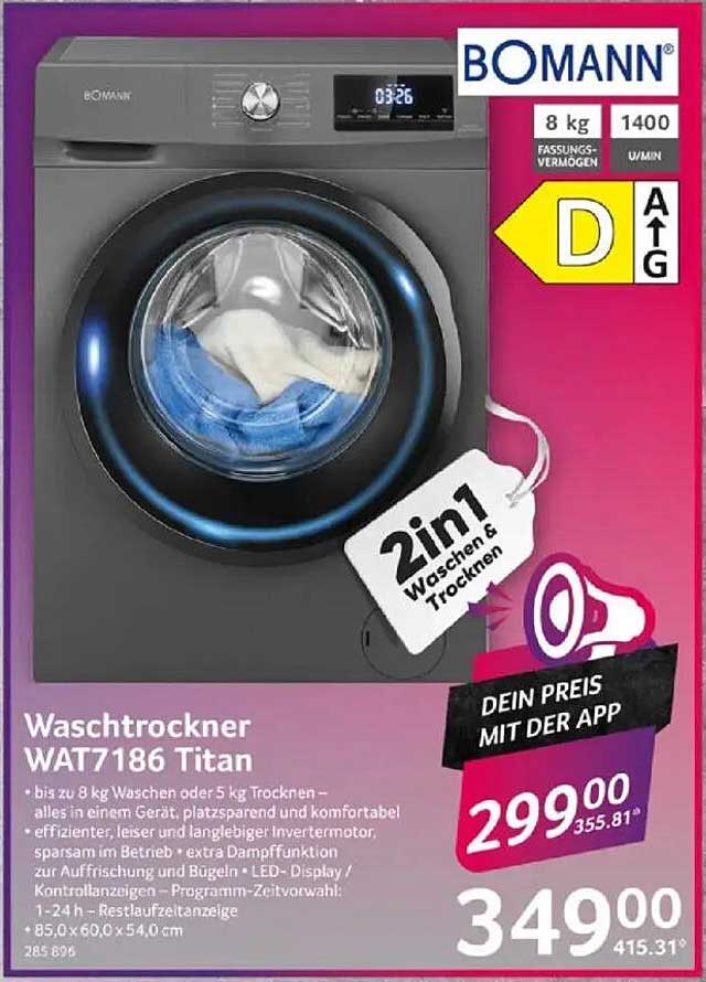 Waschtrockner WAT7186 Titan