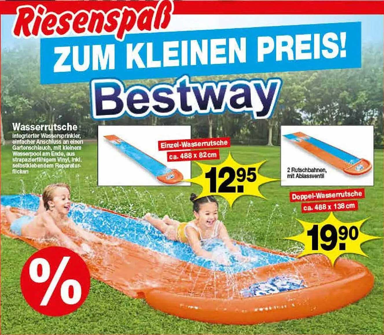 Wasserrutsche – Riesenspaß zum kleinen Preis!