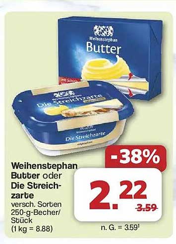 Weihenstephan Butter oder Die Streichzarte - 38% Rabatt