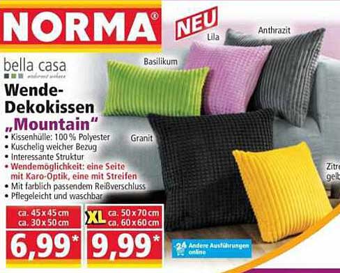 Wende-Dekokissen "Mountain" von bella casa