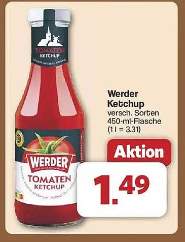 Werder Ketchup verschiedene Sorten 450-ml-Flasche