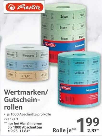 Wertmarken/Gutschein-Rollen