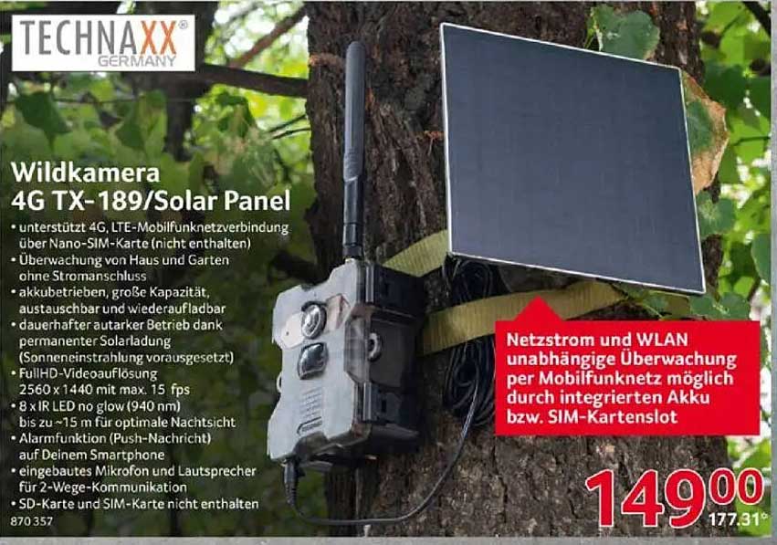 Wildkamera 4G TX-189/Solar Panel