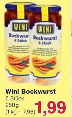 Wini Bockwurst 6 Stück, 250 g
