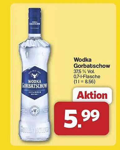 Wodka Gorbattschow 0.7 l, 37,5 % Vol.
