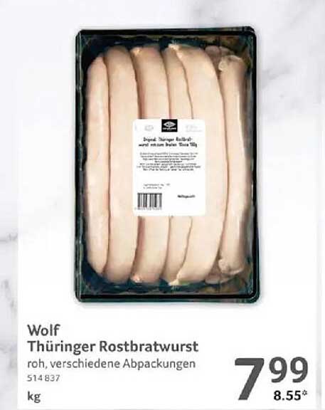 Wolf Thüringer Rostbratwurst - roh, verschiedene Abpackungen
