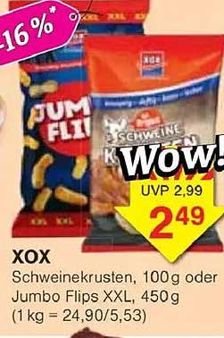 XOX Schweinekrusten, 100g oder Jumbo Flips XXL, 450g