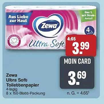 Zewa Ultra Soft Toilettenpapier 8 x 150-Blatt-Packung