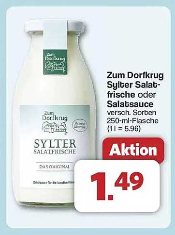 Zum Dorfkrug Sylter Salatfrische oder Salatsauce 250-ml-Flasche