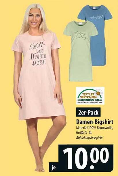 2er-Pack Damen-Bigshirt