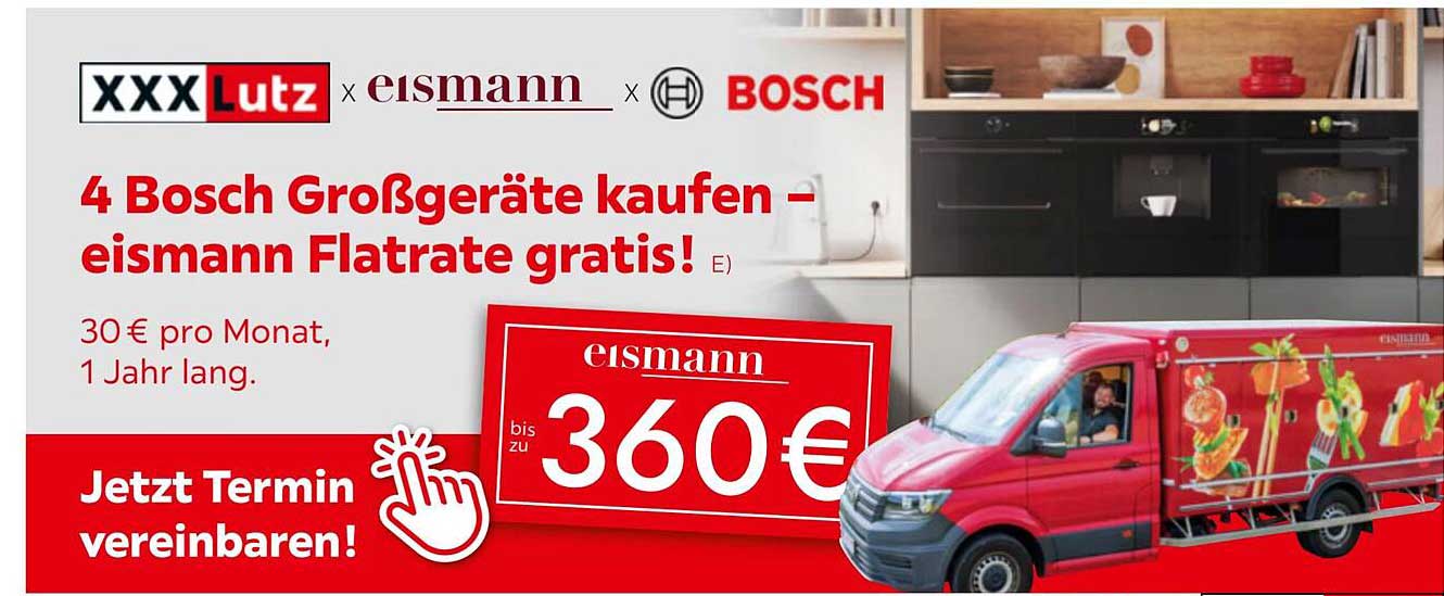 4 Bosch Großgeräte kaufen – eismann Flatrate gratis!