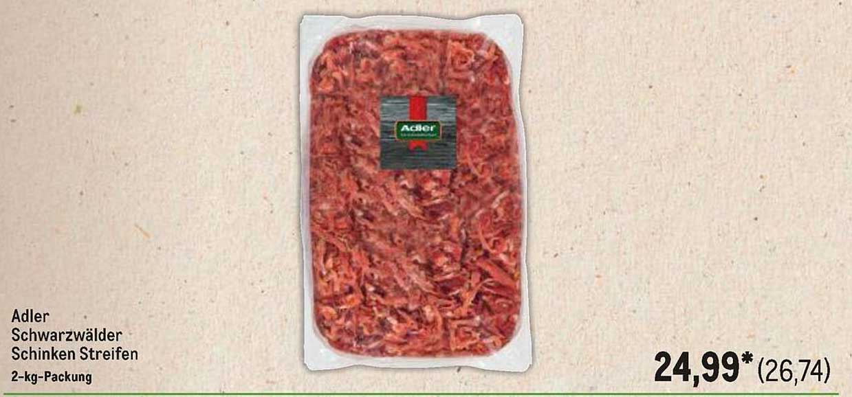 Adler Schwarzwälder Schinken Streifen 2-kg-Packung