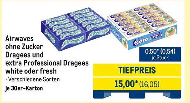 Airwaves ohne Zucker Dragees und extra Professional Dragees white oder fresh