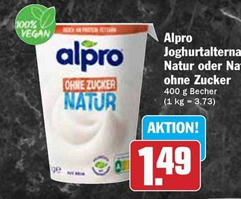 Alpro Joghurtalternativen Natur oder ohne Zucker
