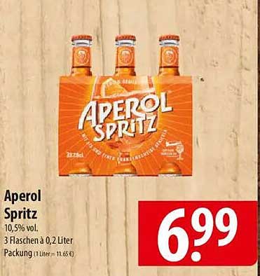 Aperol Spritz – 3 Flaschen à 0,2 Liter für nur 6,99 €