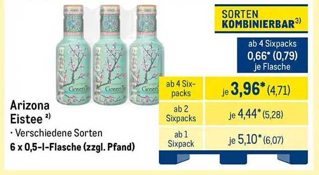 Arizona Eistee – Verschiedene Sorten im Sixpack