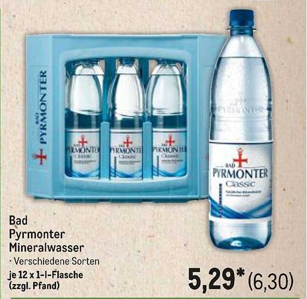 Bad Pyrmonter Mineralwasser - Verschiedene Sorten