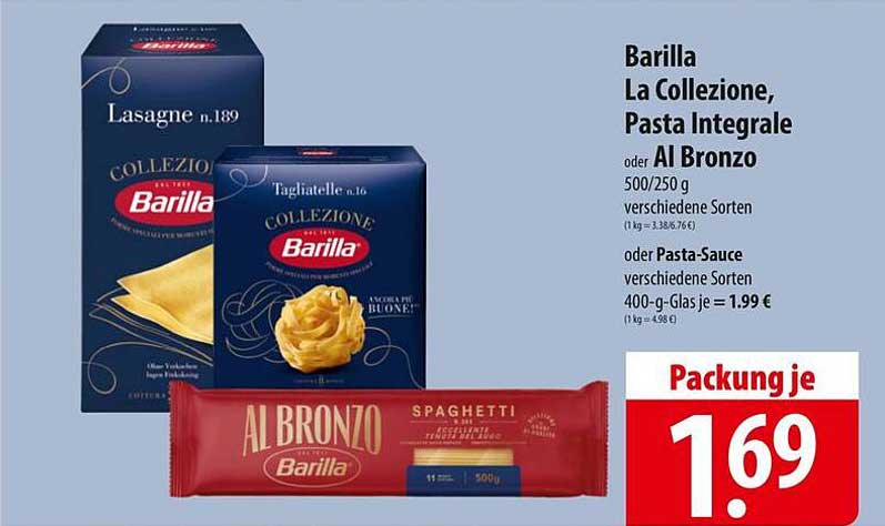 Barilla La Collezione, Pasta Integrale oder Al Bronzo