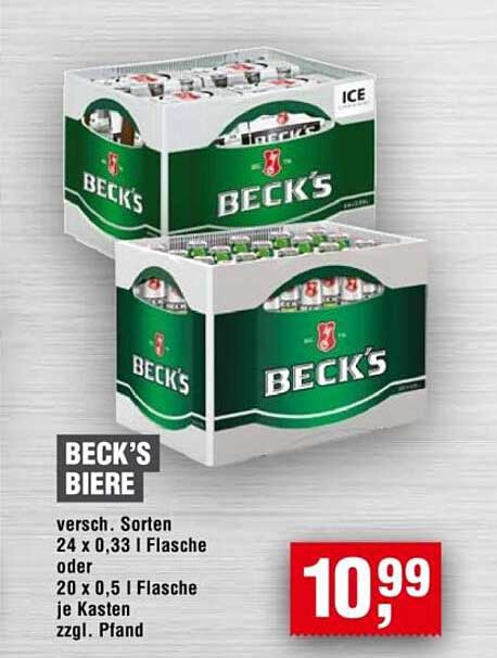 BECK'S Biere - verschiedene Sorten
