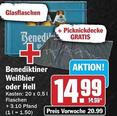 Benediktiner Weißbier oder Hell im Kasten