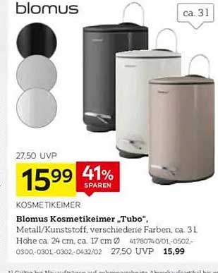 Blomus Kosmetikeimer „Tubo“ in verschiedenen Farben